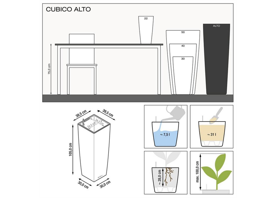 LECHUZA CUBICO Alto Premium