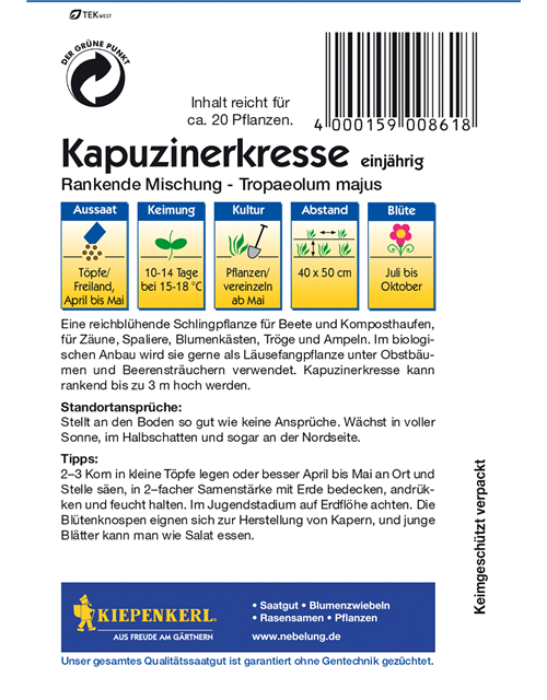 Kapuzinerkresse 'Rankende Mischung'