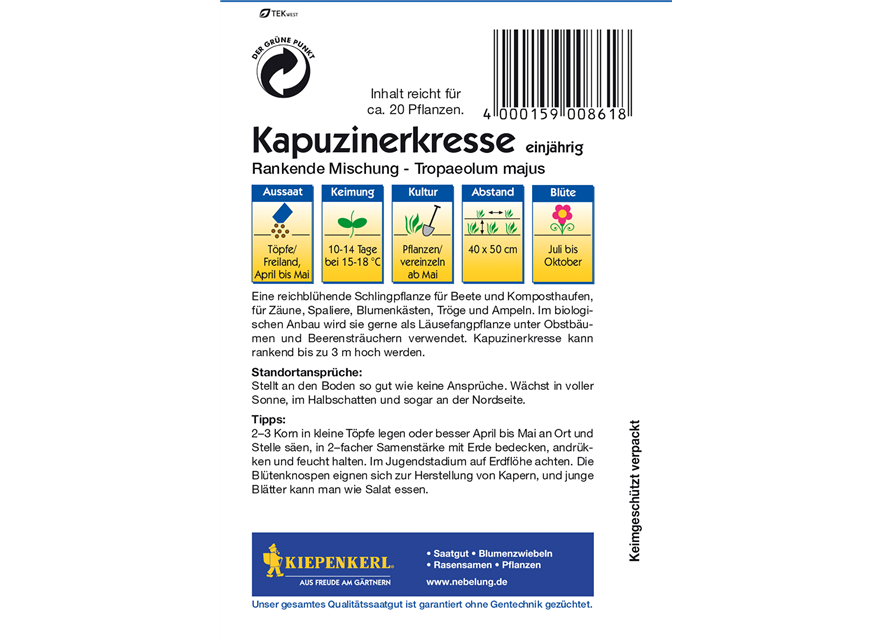 Kapuzinerkresse 'Rankende Mischung'