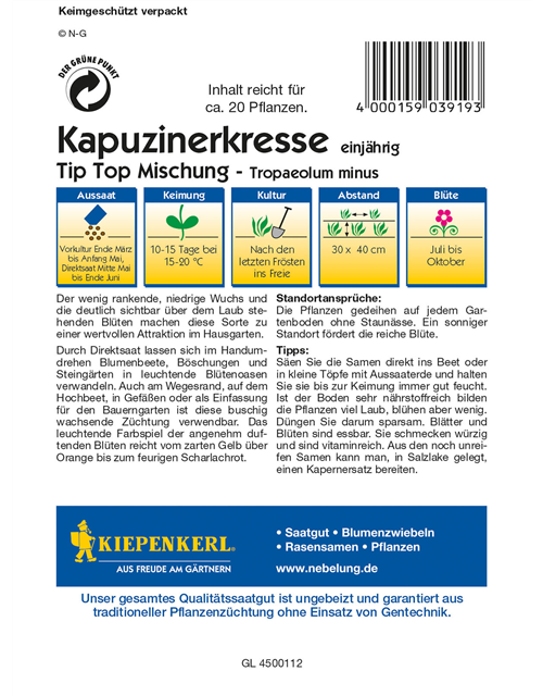 Kapuzinerkresse 'Tip Top Mischung'