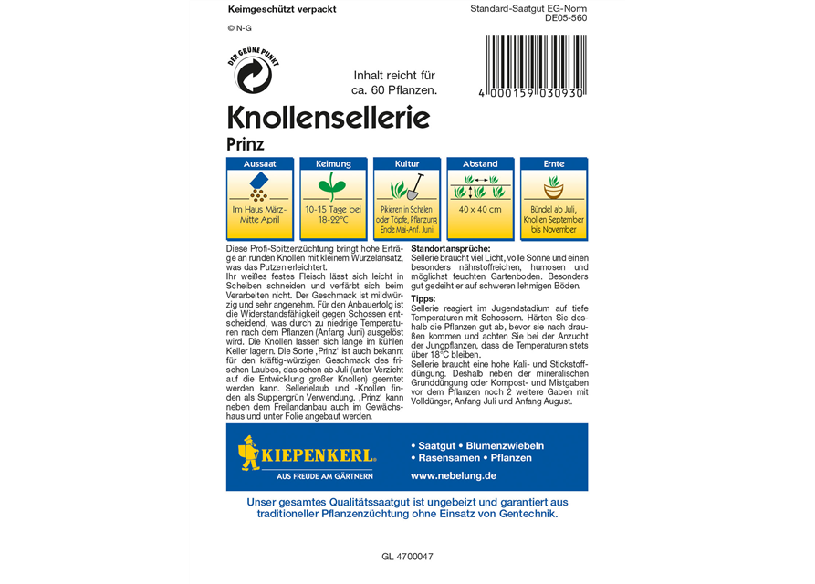 Knollensellerie 'Prinz'