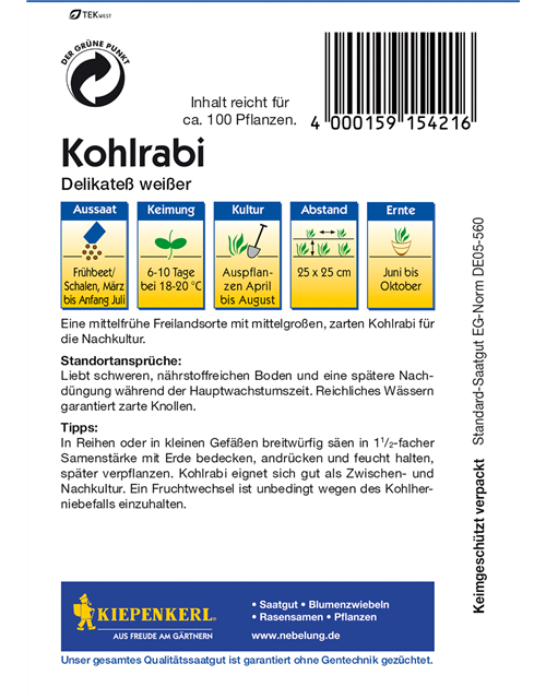 Kohlrabi 'Weißer Delikateß'