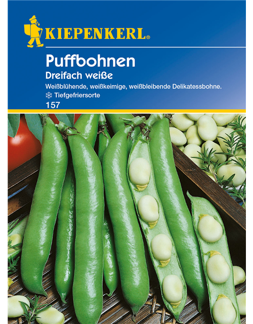 Puffbohne 'Dreifach Weiße'