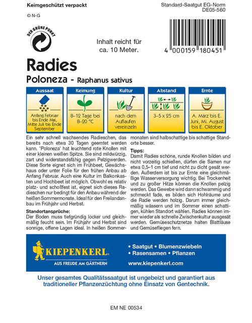 Radieschen 'Poloneza'