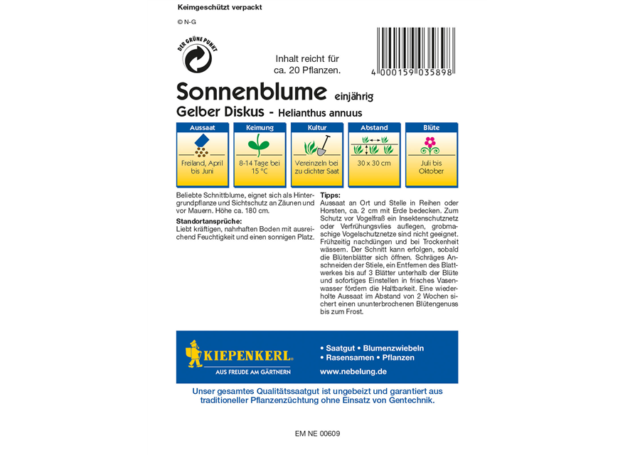 Sonnenblume 'Gelber Diskus'