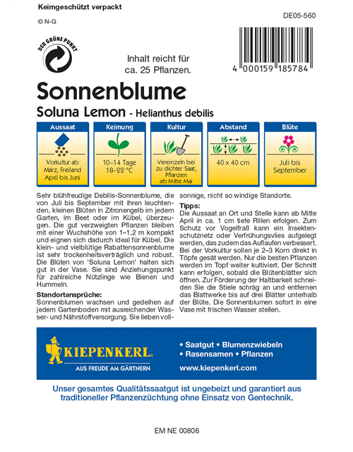 Sonnenblume 'Soluna Lemon'