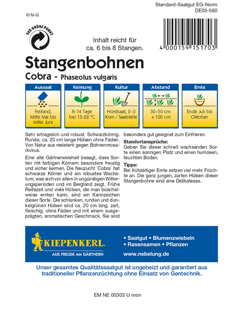 Stangenbohne 'Cobra'