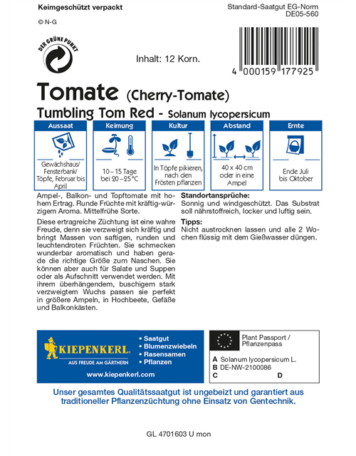 Tomate 'Tumbling Tom Red'