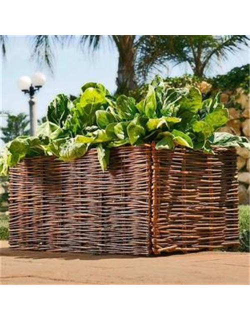 Hochbeet Weide mit Pflanztasche 100 x 40 x 40cm 