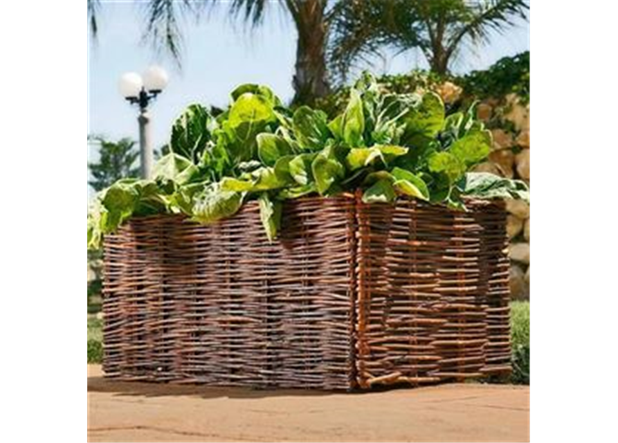 Hochbeet Weide mit Pflanztasche 100 x 40 x 40cm 